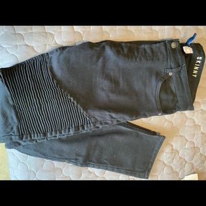 H&M skinny black motorcycle jeans